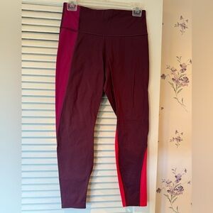 Athleta Asymmetrical Colorblock Tight Leggings with Back Zippered Pocket Size S